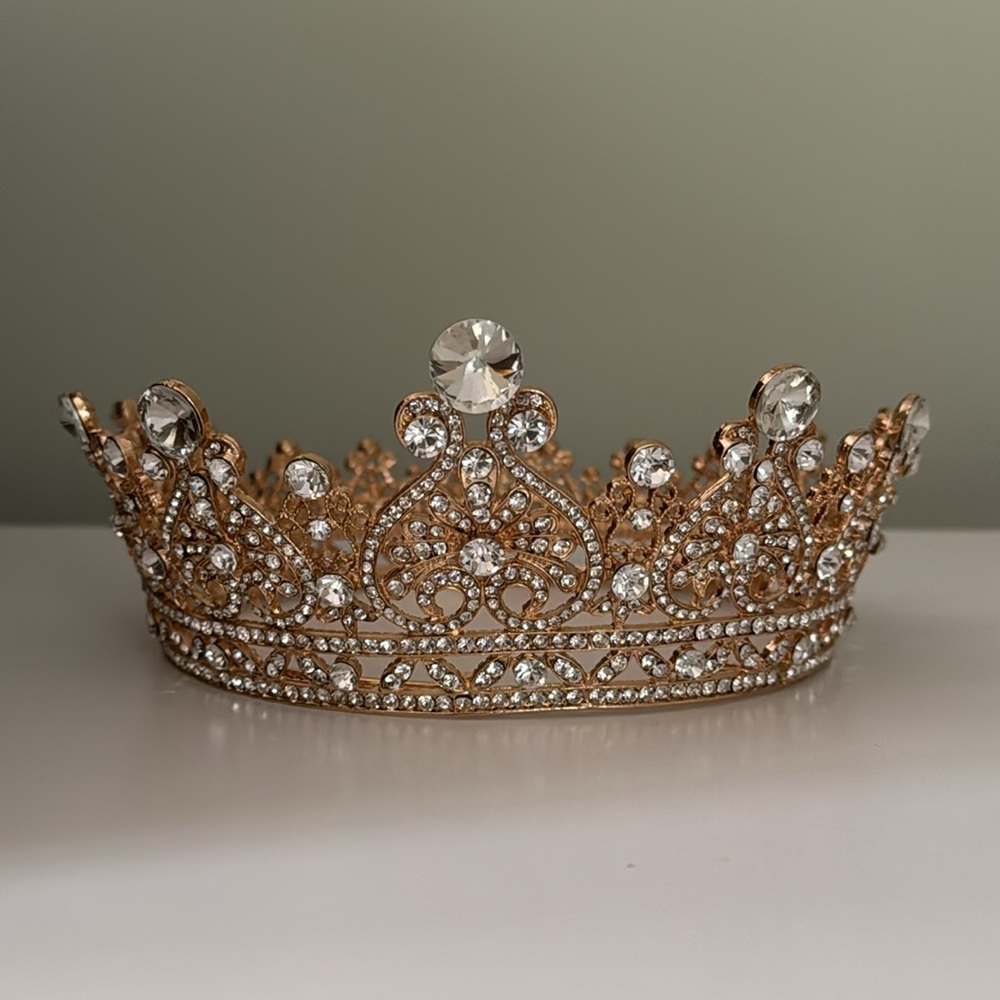 Tiara Crown Wedding Pageant Prom Quinceañera - Rose gold color